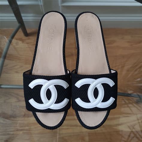 chanel sandals for girls|Chanel sandals black and white.